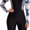 510-WDf-RHL._AC_SL1000 Women's One Piece Long Sleeve Rash Guard Knee High Bathing Suits Swimsuit Sport Surfing Wear Athletic Swimwear