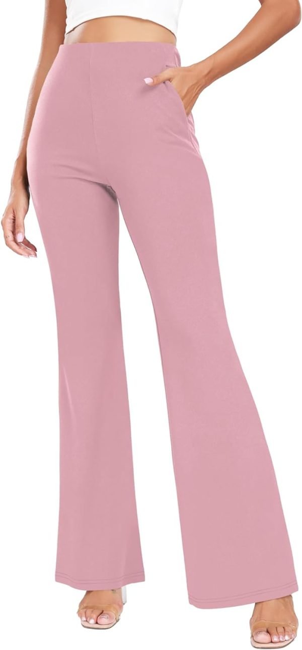 511x7NxMWgL._AC_SL1500 Women's High Waist Casual Wide Leg Pants, Button Dress Pants for Women, Work Pants with Pockets for Women Office.