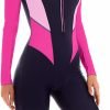 514Qa5qPleL._AC_SL1000 Women's One Piece Long Sleeve Rash Guard Knee High Bathing Suits Swimsuit Sport Surfing Wear Athletic Swimwear
