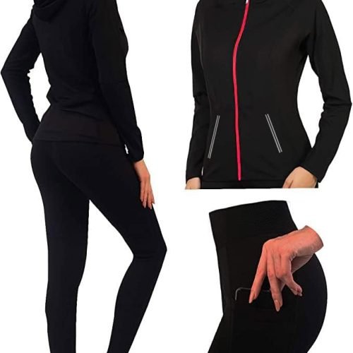 Active Wear Sets for Women -Workout Clothes Gym Wear TracksuitsYoga Jogging Track Outfit Legging Jacket 2 Pieces Set