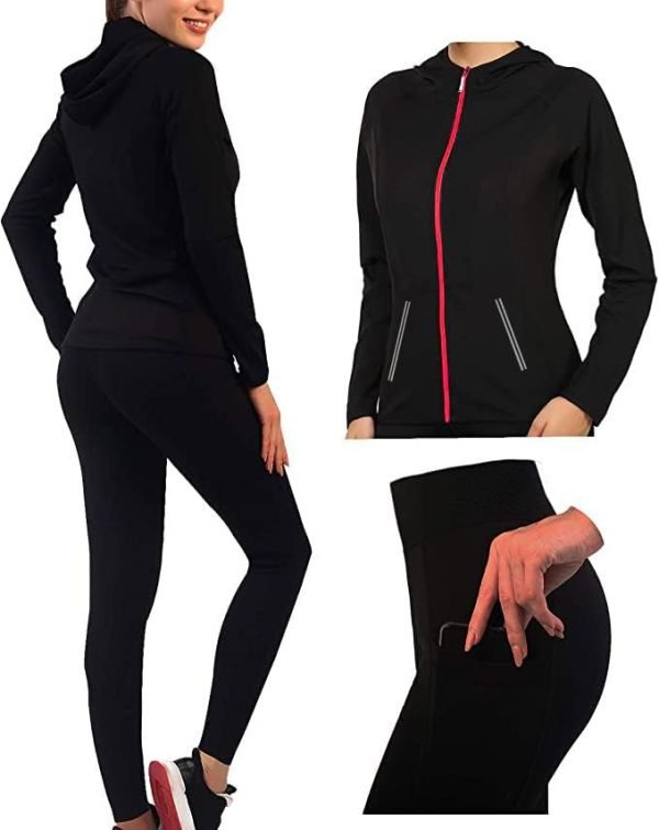 Active Wear Sets for Women -Workout Clothes Gym Wear TracksuitsYoga Jogging Track Outfit Legging Jacket 2 Pieces Set