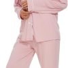 51BBScJEYCL._AC_SL1400 Womens Bamboo Pajama Set Long Sleeve Button Down, Soft Pj Pants with Pockets, Lightweight Sleepwear Loungewear