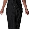 Women's Short Sleeve Satin Dress Button Down with Belt Maxi Shirt Dresses