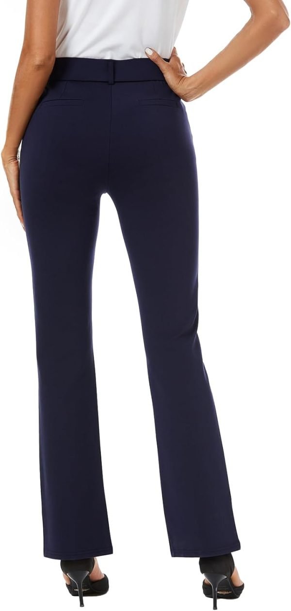 Women's High Waist Stretchy Bootcut Dress Work Slacks Pants with Pockets