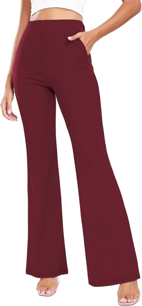 51I6AEBjzDL._AC_SL1500 Women's High Waist Casual Wide Leg Pants, Button Dress Pants for Women, Work Pants with Pockets for Women Office.