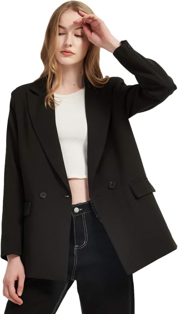 51JtITustmL._AC_SL1200 Women's Casual Long Sleeve Lapel Oversized Button Work Office Blazer Suit Jacket