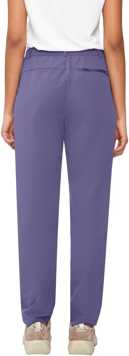 51MlKizre9L._AC_SL1500 Women's Hiking Pants Quick Dry Lightweight Water Resistant Elastic Waist Cargo Pants with 5pcs Zipper Pockets