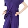 Soft Bamboo Viscose Pajamas Set for Women Summer Sleepwear Pjs Comfy Short Sleeve Tops Capri Pants Sets
