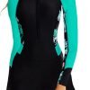 51OV7iC5FmL._AC_SL1000 Women's One Piece Long Sleeve Rash Guard Knee High Bathing Suits Swimsuit Sport Surfing Wear Athletic Swimwear