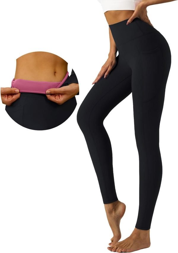 51PyVpoqgdL._AC_SL1500 Womens Yoga Leggings Tummy Control Yoga Pants with Pockets High Waist Buttery Soft Workout Leggings
