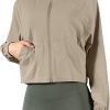 51RQqvi9ZWL._AC_SL1500 UPF 50+ Workout Jackets for Women Athletic Zip Up Running Jacket Sun Protection Lightweight UPF Cropped Jacket