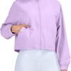 51YhqJFEfML._AC_SL1500 UPF 50+ Workout Jackets for Women Athletic Zip Up Running Jacket Sun Protection Lightweight UPF Cropped Jacket
