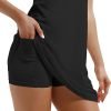 Tennis Dress with Built in Shorts and Bra Square Neck Athletic Golf Dress Workout Mini Dress