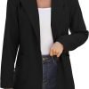 51miaZFpE2L._AC_SL1500_3d435559-0035-4073-8dd8-09e6c2b7bd93 Women Open Front Blazers Long Sleeve Casual OL Office Slim Buttonless Suit Jacket with Pockets