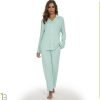 51pKhGlLhGL._AC_SL1400 Womens Bamboo Pajama Set Long Sleeve Button Down, Soft Pj Pants with Pockets, Lightweight Sleepwear Loungewear