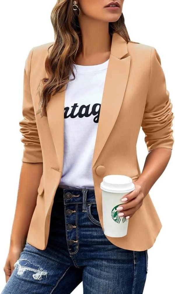 61-_agGUqtL._AC_SL1024_ddb8a112-14cc-4b52-be06-f39f3fabec0b Womens Casual Blazers Long Sleeve Lapel Button Slim Work Office Blazer Jacket