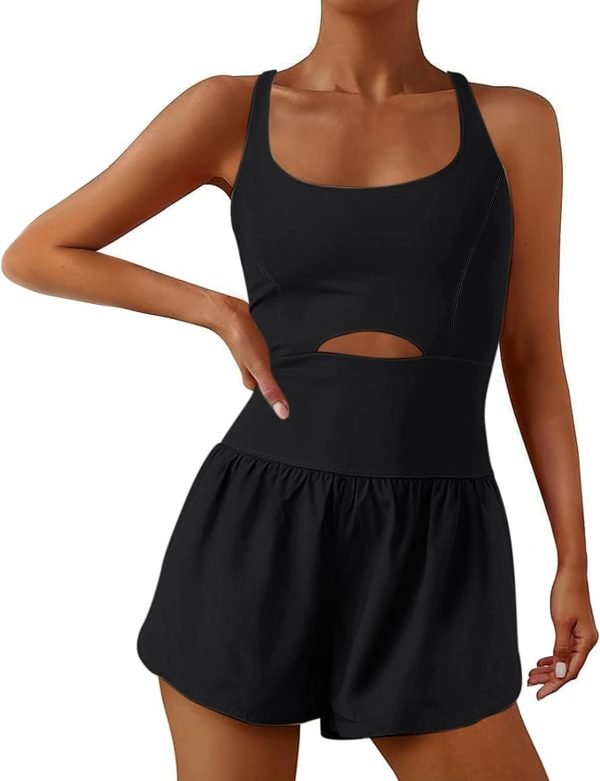 612nexBZ06L._AC_SL1500 Womens Onesie Workout Rompers One Piece Exercise Jumpsuits Athletic Outfits Gym Yoga Clothes