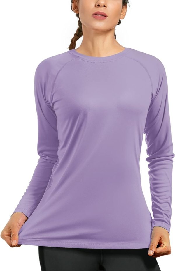 613AKSq_91L._AC_SL1500 Women's Long Sleeve UPF 50+ UV Sun Protection Shirts Rash Guard Swim T-Shirt/Hoodie Quick Dry for Outdoor Hiking