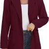 613AnLMV7HL._AC_SL1500_bbd3b89e-e2ef-4710-be83-494bacd99806 Women Open Front Blazers Long Sleeve Casual OL Office Slim Buttonless Suit Jacket with Pockets