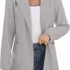 613QijyY6XL._AC_SL1500_03e87660-ae84-4dbc-968f-2abf69598ce4 Women Open Front Blazers Long Sleeve Casual OL Office Slim Buttonless Suit Jacket with Pockets
