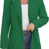 614WVmbag9L._AC_SL1500_7f2ef8d4-c66f-451d-91c1-64239cfa5ce6 Women Open Front Blazers Long Sleeve Casual OL Office Slim Buttonless Suit Jacket with Pockets