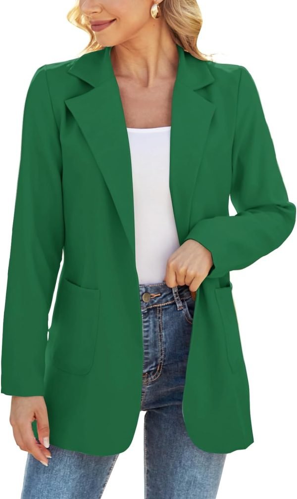 614WVmbag9L._AC_SL1500_7f2ef8d4-c66f-451d-91c1-64239cfa5ce6 Women Open Front Blazers Long Sleeve Casual OL Office Slim Buttonless Suit Jacket with Pockets