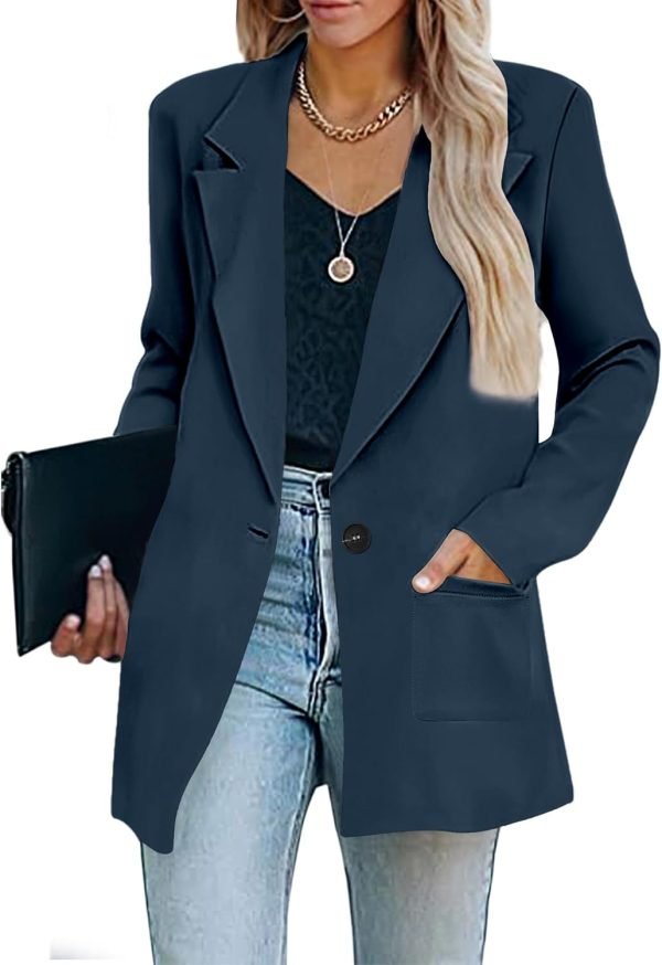 616-Q4baoL._AC_SL1500 Womens Casual Blazers Oversized Open Front Cardigan Long Sleeve Work Office Blazer Jackets S-XXL