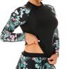 619pZ9YlQLL._AC_SL1500 Women 2 Piece Rash Guard Long Sleeve Swimsuits Swim Shirt with Shorts Set Sun Protection UPF 50+ Surf Bathing Suits
