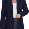 61AIhRR2znL._AC_SL1500_92697400-413e-4c65-82f6-edbf3925b2ed Women Open Front Blazers Long Sleeve Casual OL Office Slim Buttonless Suit Jacket with Pockets
