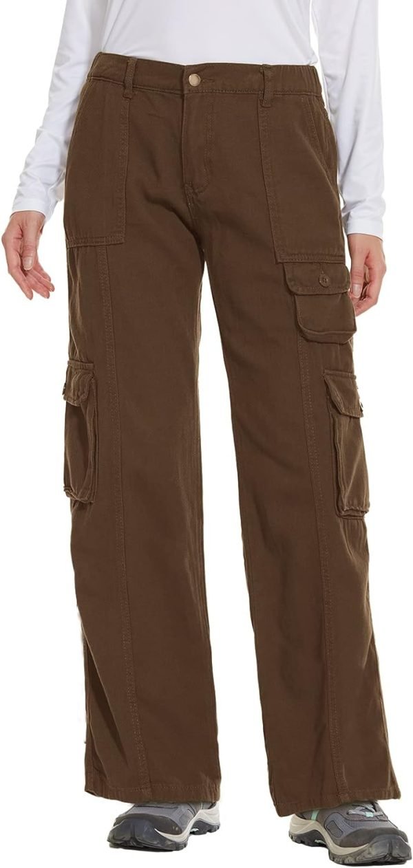 61GDx9wgTxL._AC_SL1500 Women's Hiking Cargo Pants Joggers Cotton Casual Military Army Combat Work Pants with 7 Pockets