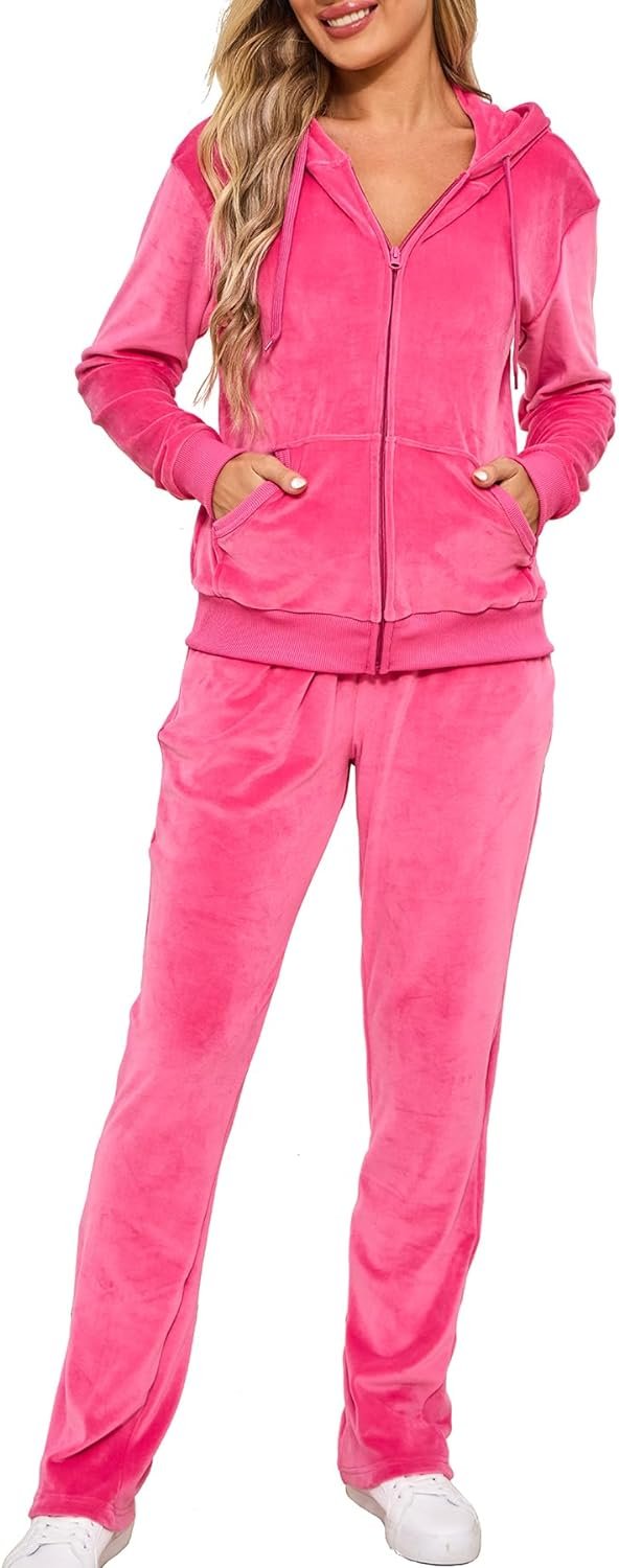 61HV2527jcL._AC_SL1500 Velour Track Suits for Women Set Fall Sweatsuits 2 Piece
