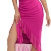 Women's Summer Midi Bodycon Sleeveless Backless Ruffle Hem Mermaid Cocktail Elegant Tank Dress