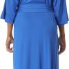 Womens Soft Long Kimono Robes Lightweight Full Length Knit Bathrobe With Pockets Ladies Casual Dressing Gown
