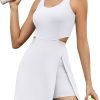 61Lbh9CsJJL._AC_SL1500 Womens Tennis Dress with Built in Shorts and Bra Athletic Workout Exercise Golf Dress Backless Cut-Out Active Dress