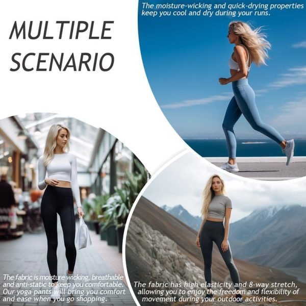 61MZ2SQm38L._AC Womens Yoga Leggings Tummy Control Yoga Pants with Pockets High Waist Buttery Soft Workout Leggings