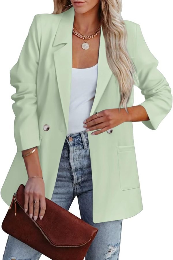 61NGI3PZMaL._AC_SL1472 Womens Casual Blazers Oversized Open Front Cardigan Long Sleeve Work Office Blazer Jackets S-XXL