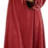 Women's Long Sleeve Nightgown Velvet Sleep Dress Ruffle Crew Neck Mid-length Nightdress