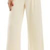 Libin Women's Wide Leg Pants High Waisted Work Dress Pants Loose Fit Back Elastic Waist Business Casual Trousers Office