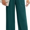 Women's Business Work Trousers High Waisted Wide Leg Pants Long Straight Suit Pants with Pocket