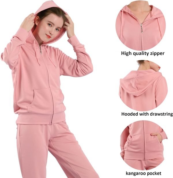 61TL5Ht_-RL._AC_SL1500 Womens Sweatsuits Set 2 Piece Jogging Suits Zip Hoodie Sweatpants Tracksuit Training Outfits