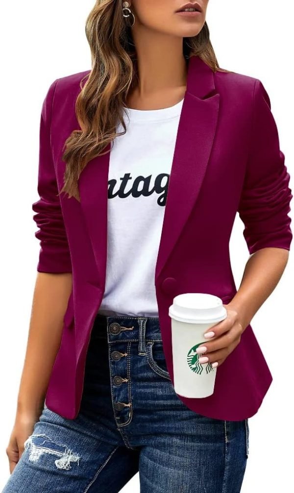 61VoqjxGOTL._AC_SL1024_47714c5e-8781-4fd2-a084-6ecbfd938475 Womens Casual Blazers Long Sleeve Lapel Button Slim Work Office Blazer Jacket