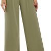 Libin Women's Wide Leg Pants High Waisted Work Dress Pants Loose Fit Back Elastic Waist Business Casual Trousers Office