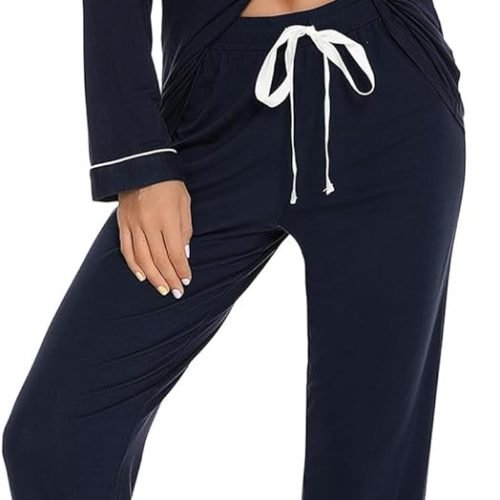 61_tR_UkOPL._AC_SL1500_aee87457-4908-469d-b4b5-f2d97d357a86 Pajamas Set Long Sleeve Womens Button Down Sleepwear Two Piece Nightwear Soft Pj Lounge Sets S-XXL