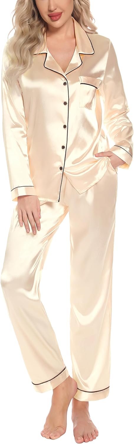 61aTYRqp-gL._AC_SL1500_833c5bba-5e81-42a3-8c65-21c06cb34008 Pajamas Set Long Sleeve Womens Button Down Sleepwear Two Piece Nightwear Soft Pj Lounge Sets S-XXL