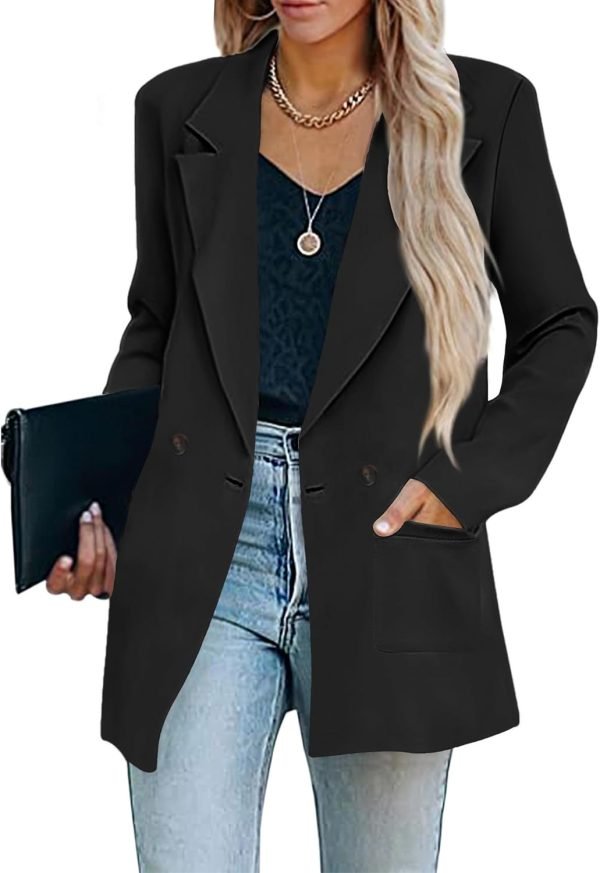 61dP5ZopoxL._AC_SL1500 Womens Casual Blazers Oversized Open Front Cardigan Long Sleeve Work Office Blazer Jackets S-XXL