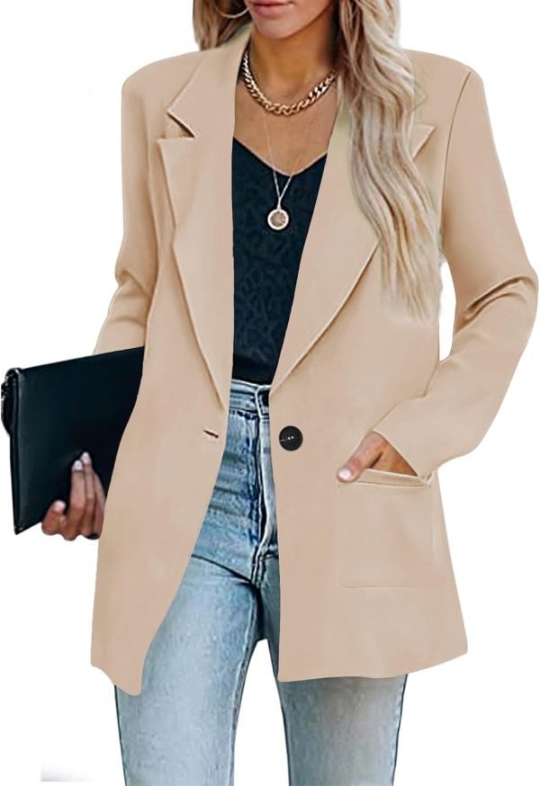 61eCfMGP1WL._AC_SL1500 Womens Casual Blazers Oversized Open Front Cardigan Long Sleeve Work Office Blazer Jackets S-XXL