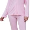 Button Up Pajamas for Women Long Sleeve Sleepwear Soft Loungewear Ladies Pjs Set XS-XXL