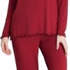 Loungewear Set pajamas Womens sleepwear Bamboo Viscose Long Sleeve t shirt Long Pants Super Soft Novelty Pjs Set