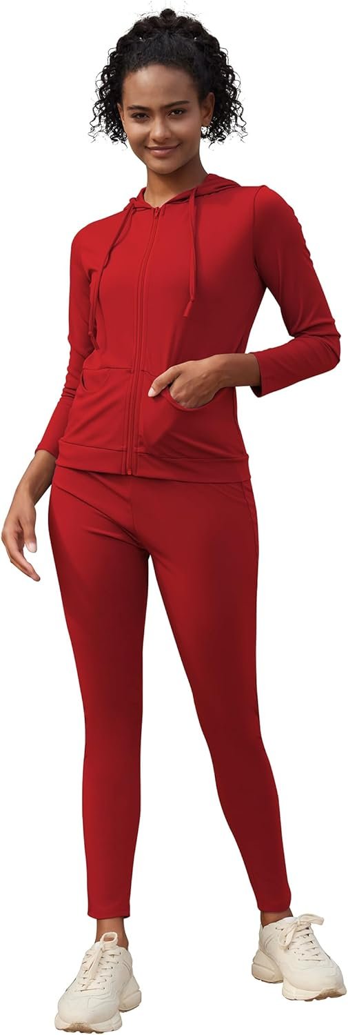 Active Wear Sets for Women -Workout Clothes Gym Wear TracksuitsYoga Jogging Track Outfit Legging Jacket 2 Pieces Set