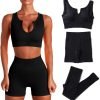 Workout Sets for Women 5 PCS Yoga Outfits Activewear Tracksuit Sets